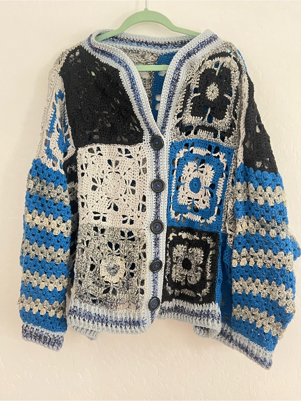 Handmade Crochet Granny Square Cardigan